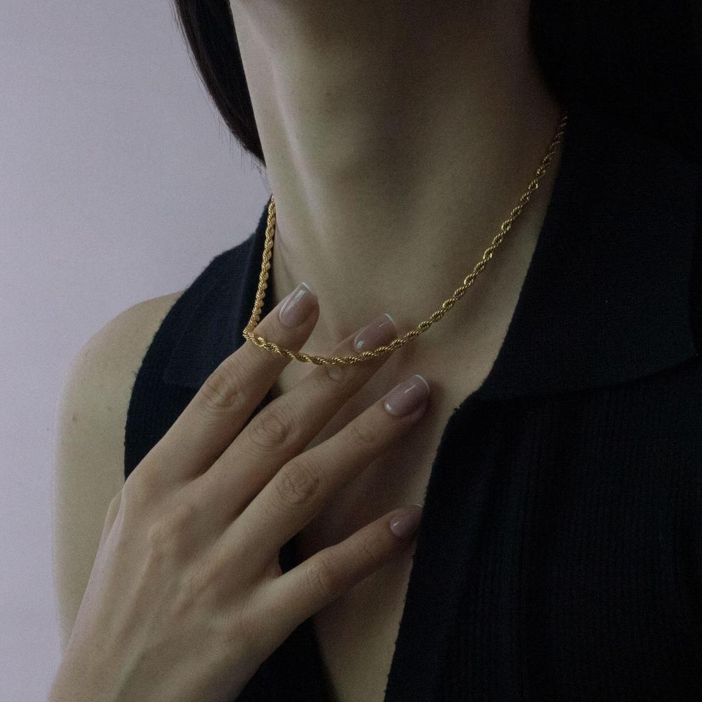 2026 Trendy European & American Cross-Border Women's Gold Thick Rope Clavicle Chain Necklace