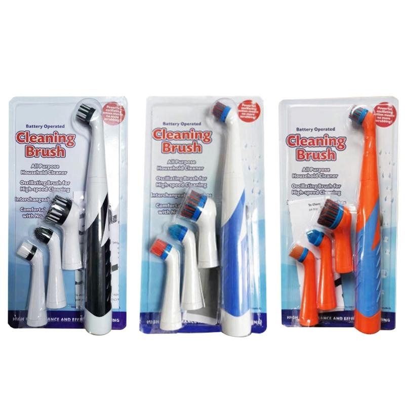 Elektrický čisticí kartáč s 4 nástavci pro domácí vanu, dlaždice, podlahu