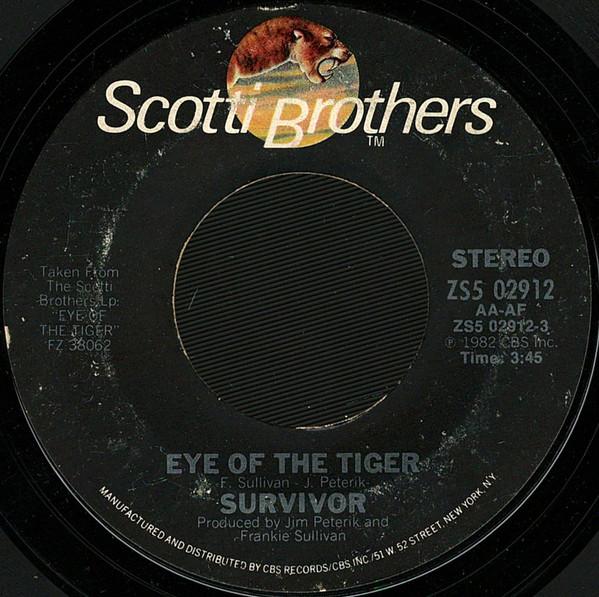 

7inch Record SURVIVOR - Eye Of The Tiger ZS502912 Scotti Bros. Re 1982 US Rock Used