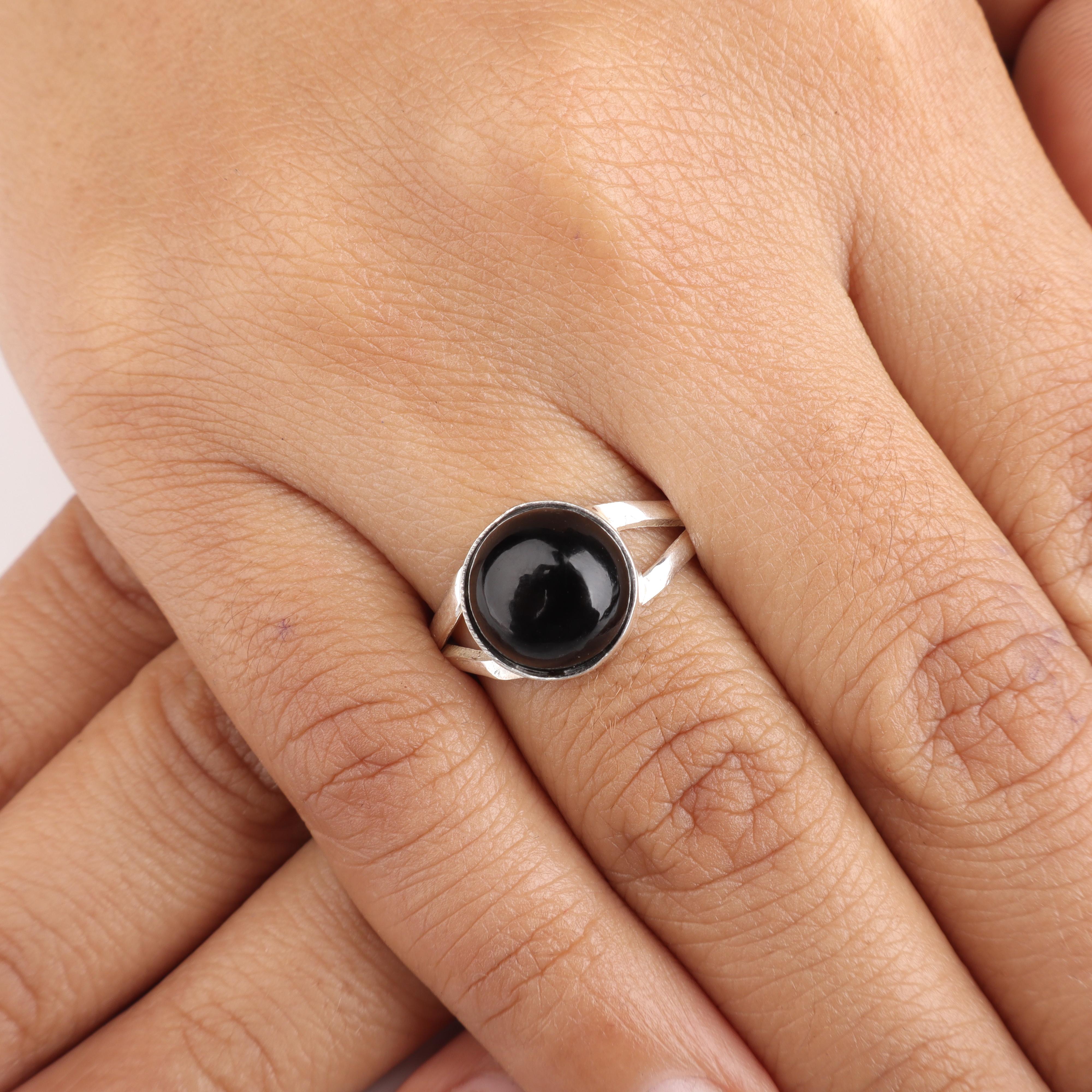 

Кольцо ручной работы из стерлингового серебра 925 пробы с драгоценным камнем черным турмалином для подарка, элегантное обручальное кольцо, RR-83-27 13