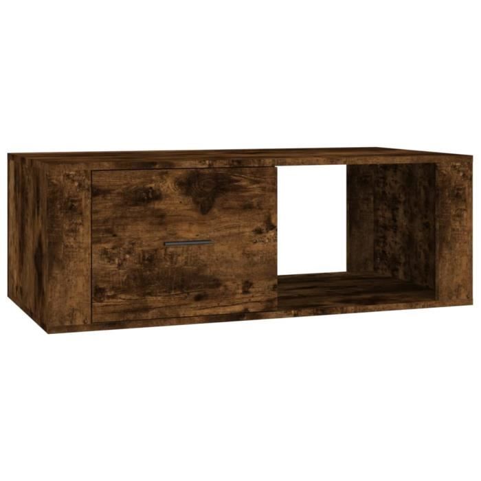 816541 vidaXL Coffee Table Smoked Oak 100x50.5x35 Cm Engineered Wood
