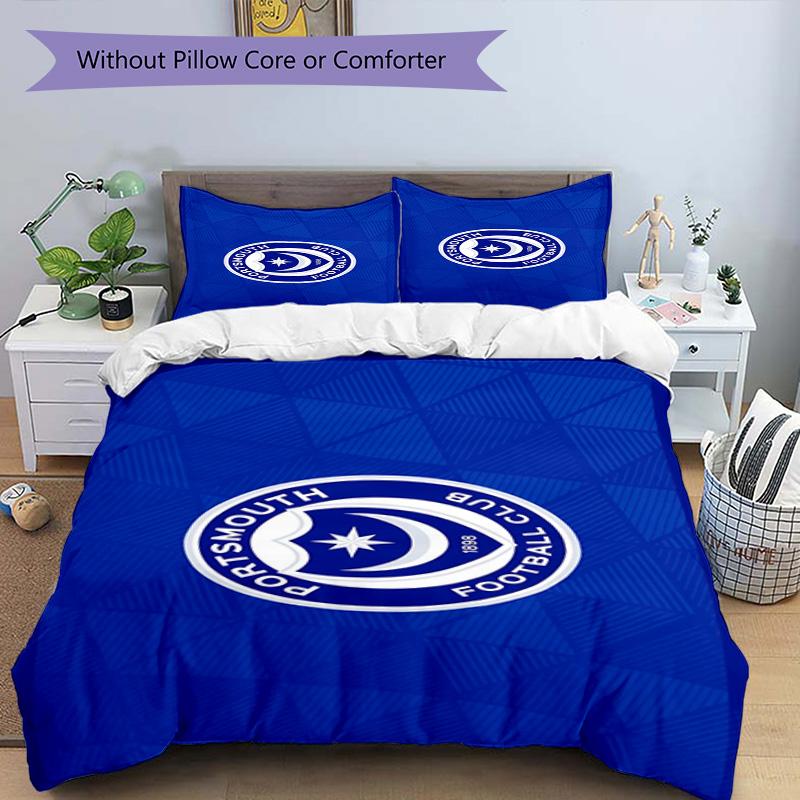 Set Copripiumino Stampato Portsmouth F.C. – include 1 copripiumino e 2 federe coordinate Decorazione per la camera da letto Regali di Natale