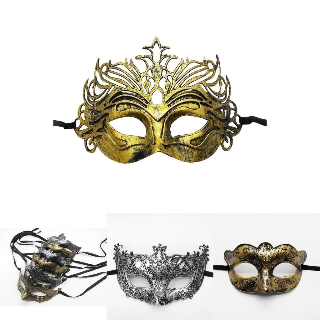 Tajemná andělská Halloweenská párty maska Vintage Jazzová maska s plochou hlavou pro muže