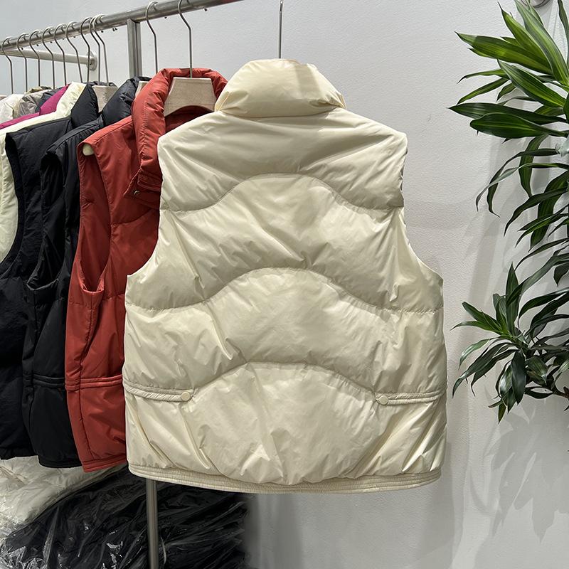 Daunenweste Damen kurz locker kleine Weste mit Chunxin High-End Stehkragen weiße Entendaunenweste