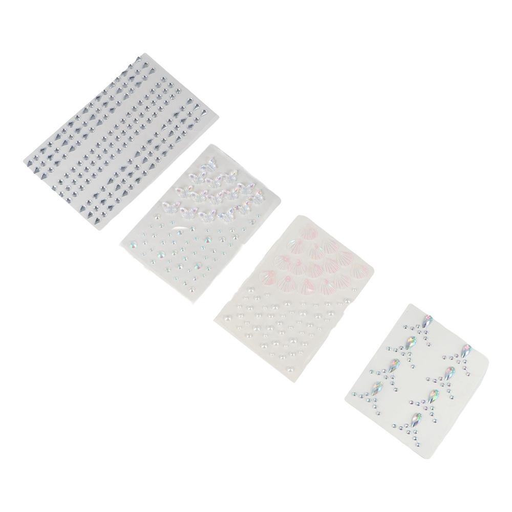 Mixed 3D Face Jewelry Stickers Fashion Eyeliner Decals Rhinestone Stickers Women