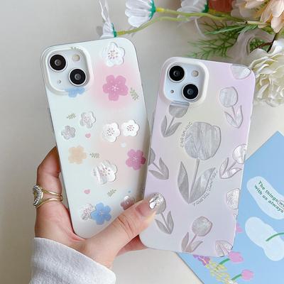 Lazerinės gėlės tulpės silikoninis dėklas skirtas Xiaomi Redmi Note 12 11 Samsung A54 A24 A14 Oppo A78 A58 A38 Infinix Note 30 Funda Dažytas dangtelis Minkštas TPU buferis
