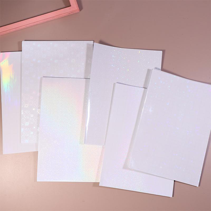 20 Foi Film Laminare la Rece Hologramă Sticlă Spartă Card Foto Film Laminare Autocolant A4 Stea Punct Lucios Film Holografic Foto