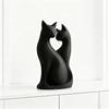 3D Printed Couple Cat Statue - Cute Black Abstract Modern Home, Valentine's Day Gift Suitable for Office Desk Decoration