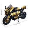 New Black Gold Motorcycle Building Blocks Assembly Cool Collection Display Model Car Kit Boy Children Toy Birthday Gift 1200+pcs
