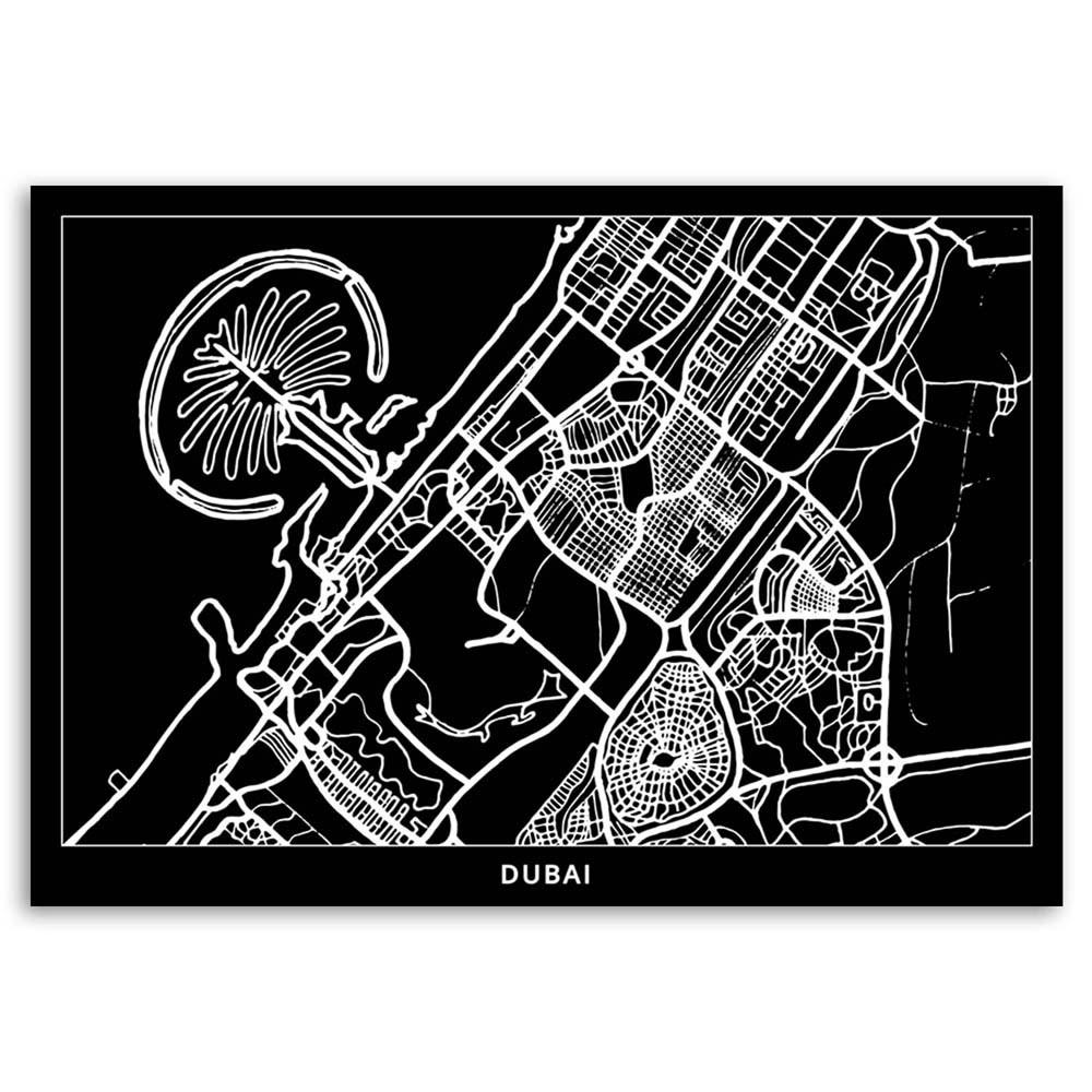 Canvas print, Dubai city plan