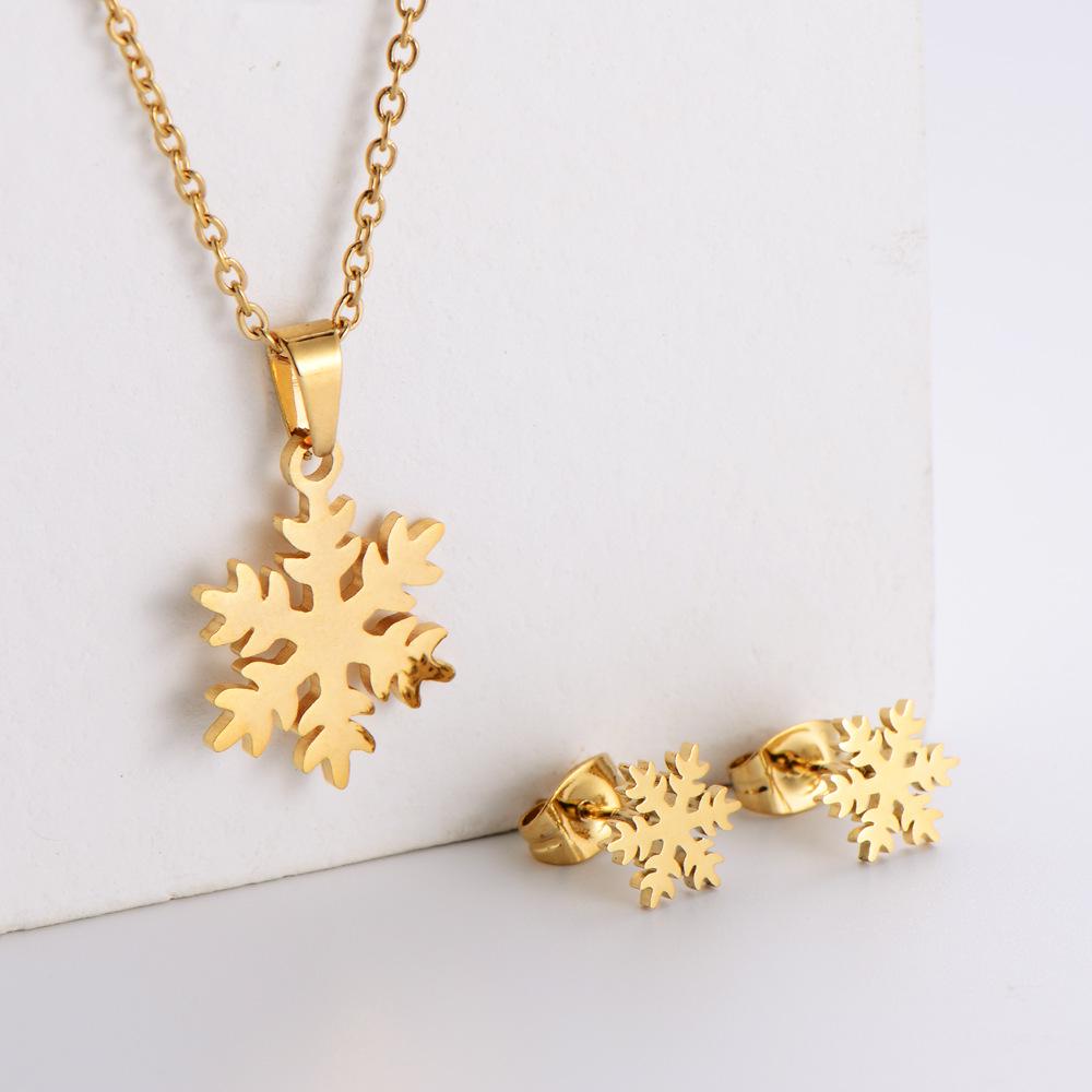 

AML Titanium Steel Snowflake Earrings - Korean Style Christmas Gift for Women