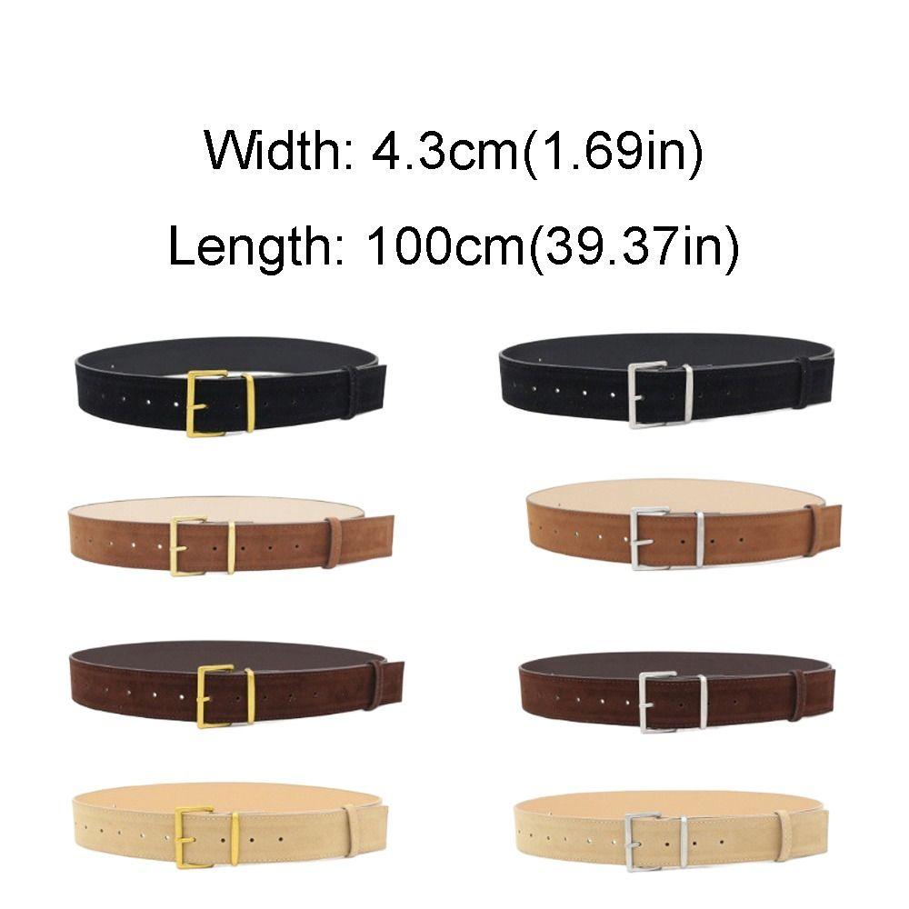 Luxury Design Women Waist Belt Versatile Wide Waistband Suede Leather Belt  Coat Skirt Decoration