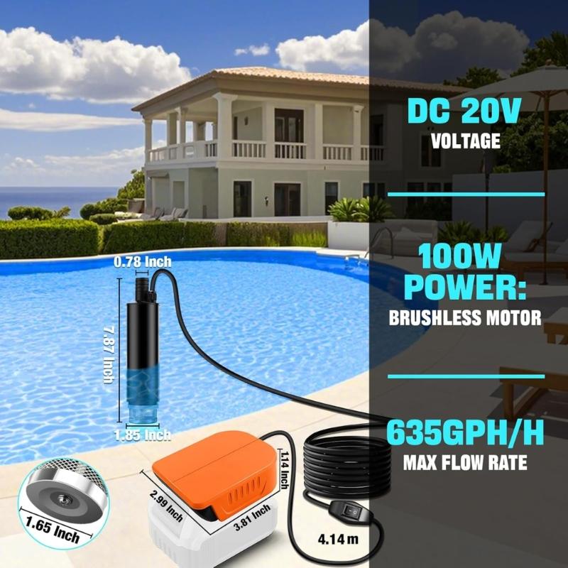 Portable Electric Water Transfer Pumps 30L/Min Flows 16ft Lift Power Tool For Irrigation Garden Car Washing