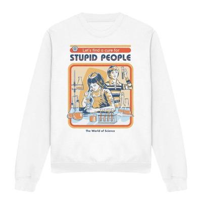 Steven Rhodes Unisex Adult Let´s Find A Cure For Stupid People Back Print Sweatshirt