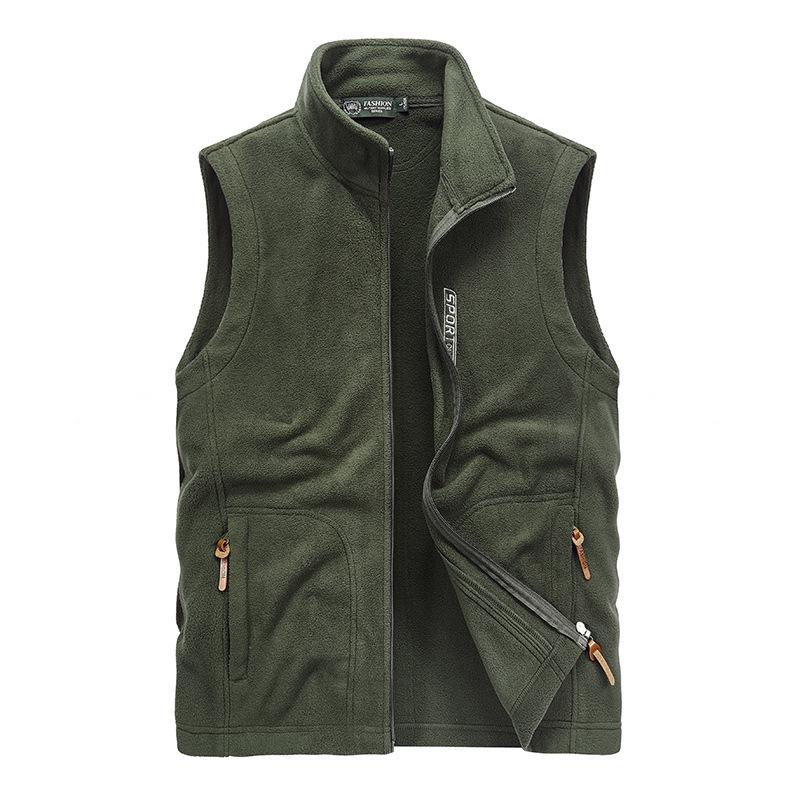 2025 Windproof Fleece Vest - Velvet-Lined, Thick, Warm, Stand-Up Collar, Sleeveless for Autumn & Winter