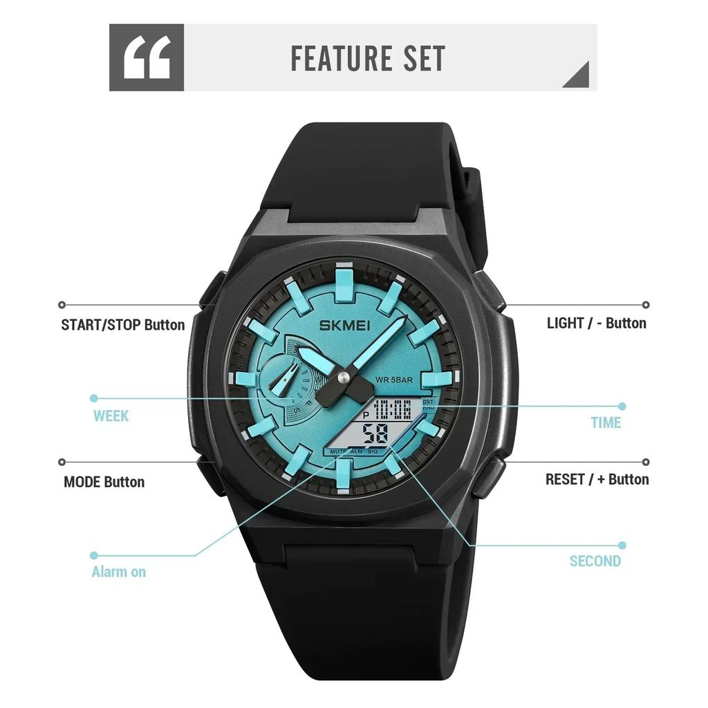 SKMEI 2091 Waterproof Men Countdown Chrono Wriswatch 5 Alarms Date Clock Reloj Hombre with Japan Digital Movement Sport Watches
