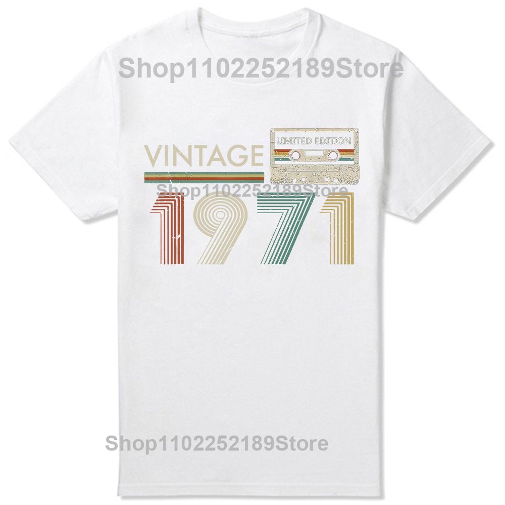 Vintage 1971 Begränsad Upplaga 54-årspresent Musik Kassett T-shirts Grafisk Streetwear Kortärmad Födelsedagspresenter T-shirt Herr
