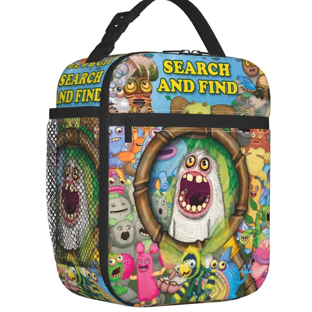 My Singing Monsters Characters Insulated Lunch Bag Leakproof Cartoon Anime Game Cooler Thermal Lunch Tote Kids School Children