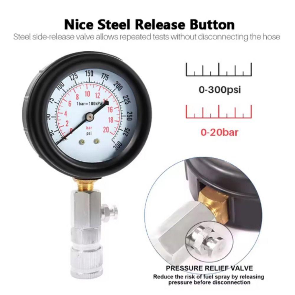 0-300 PSI Automotive Cylinder Tester Kit Professional Pressure Gauge Tester  Auto Tools