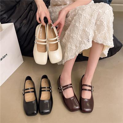 Frühling 2025 neue französische Retro vielseitige Feenstil Einzelschuhe koreanische Version niedriger Absatz weiche Sohle Einzelschuhe Damenrock