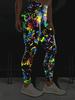 New Luminous High-Waist Yoga Pants - European & American Peach Print Sports Leggings for Women