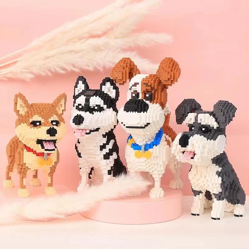 Çizgi Film Hayvan Yapı Blokları Yaratıcı Evcil Hayvan Köpek Kedi Montaj Oyuncağı Kendin Yap Eğitici Yapboz Oyuncakları Çocuklar İçin Doğum Günü Hediyeleri Ev Dekorasyonu