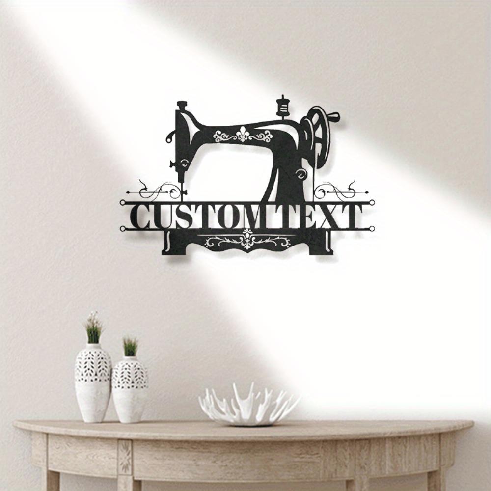 Metal Sewing Machine Sign Wall Decor Craft Room Art Mother Grandma Gift
