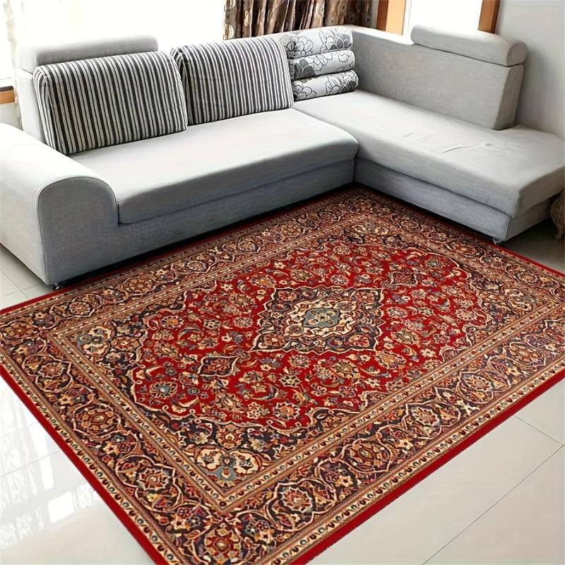 1pc Flannel Carpet American Style Living Room Bedroom, Bedside Blanket Washable Bottom Foldable, Washable Door Soft Carpet Mat