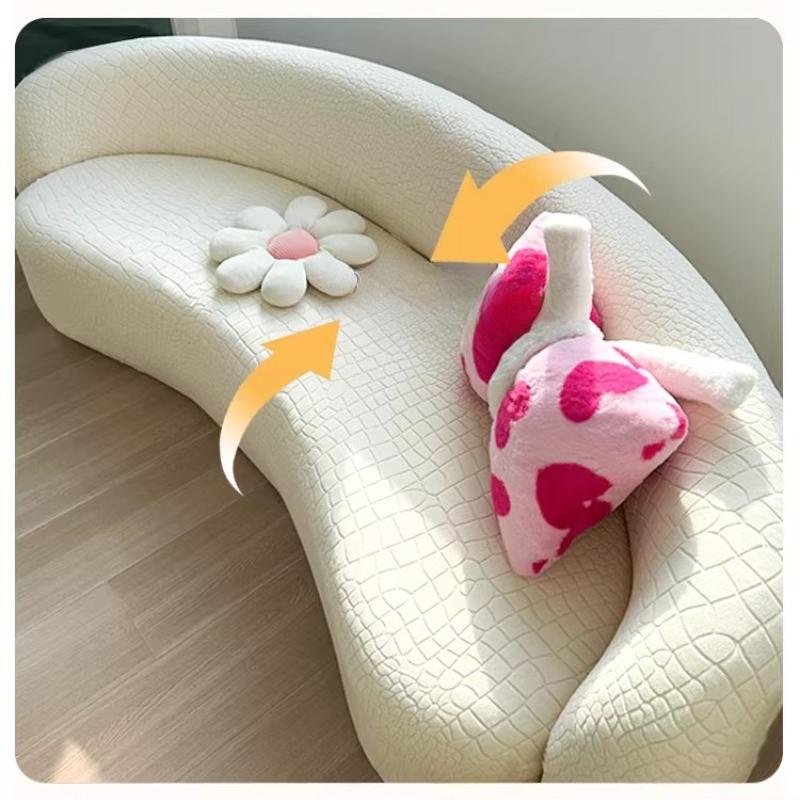 Sleek Slipcover for Curved Sofa Textured Stretch Couch Cover Modern Cloud Sectional Sofa Protector Furniture Protective Cover