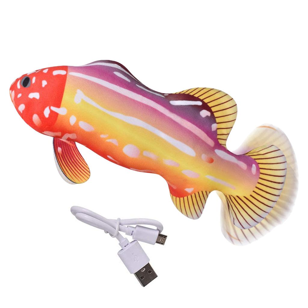 Floppy Fish Cat Toy Moving Fish Toy Pet USB Charger Toy Interactive Electric Floppy Fish Funny Cat Chewing Playing Supplies