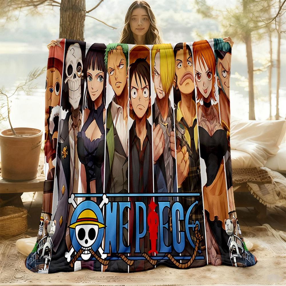 1PC One Piece Characters Outdoor Blanket Lightweight Flannel, Soft & Warm, All-Season Use for Sofa, Outdoor, Camping, Living Room, Office85