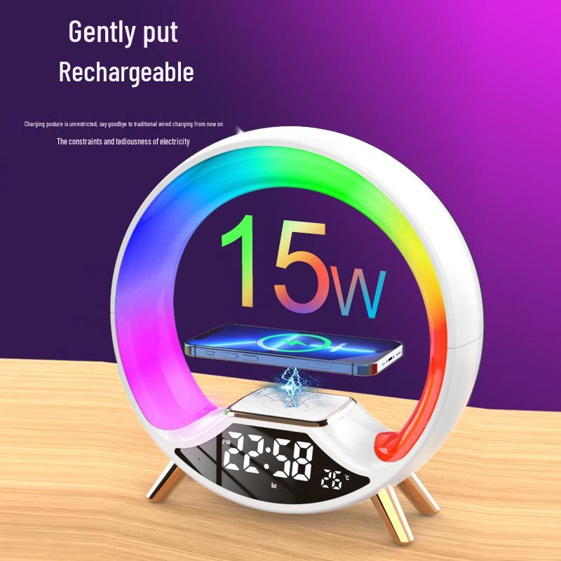 Sunrise Atmosphere Light Strip with Wireless Charging, Bluetooth Speaker & FM Alarm Clock.