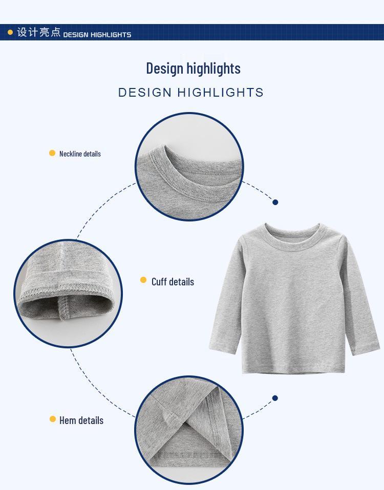 27kids Boys' Long Sleeve Solid Color Cotton T-Shirt - Autumn 2021 Collection