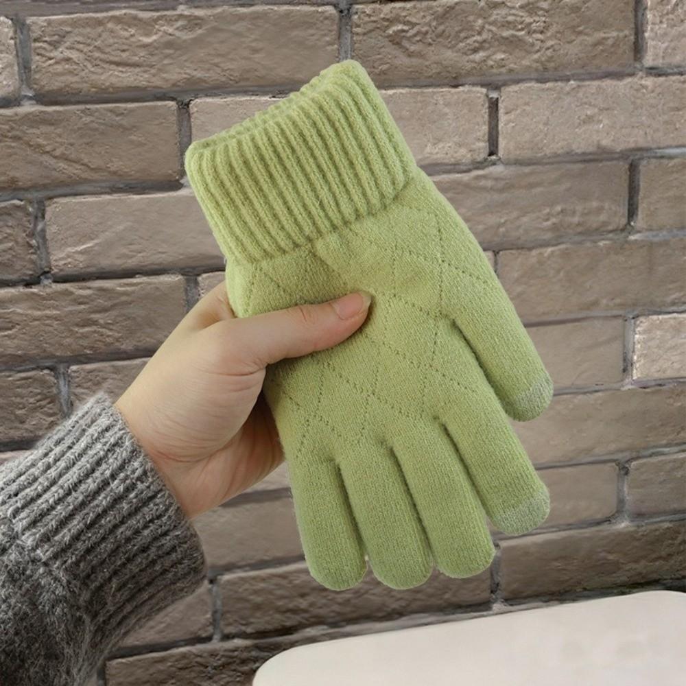 Cold Proof Knitted Gloves Thickened Plush Mittens Fashion Warm Gloves  Women Men
