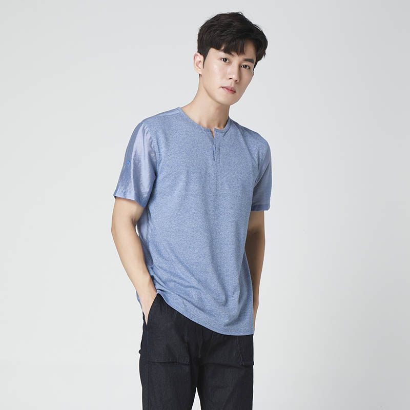 Menseye Menseye Fashion Youth Button Short Sleeve T-shirt