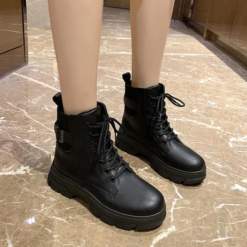 Spring and Autumn New Exquisite Women's Boots Fashion Trend Casual Short Boots Thick Bottom Height Increase Classic Modern Boots