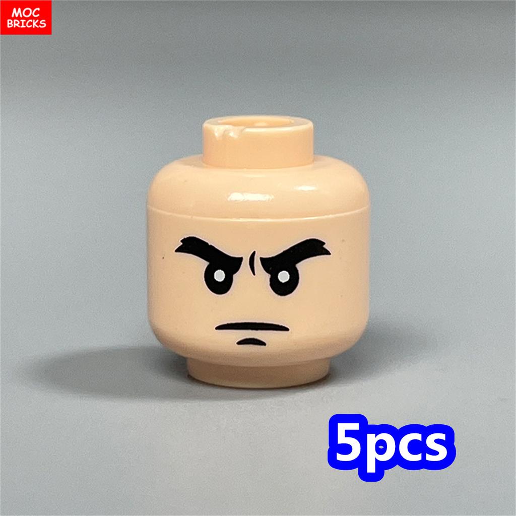 MOC Bricks Hollow Flesh Face Expression Head For 4cm Figure DIY Educational Building Blocks Toys For Children Gifts