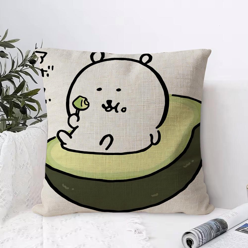 Japan Cute Joke Bear Cushion Cover Eco Linen Pillow Case DoubleSided Print Breathable Durable Zipper Home Decor Gift
