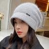 New Autumn and Winter Knitted Hat Rabbit Fur Hat Women's Winter Hat Winter Warm Ear Protection Wool Hat