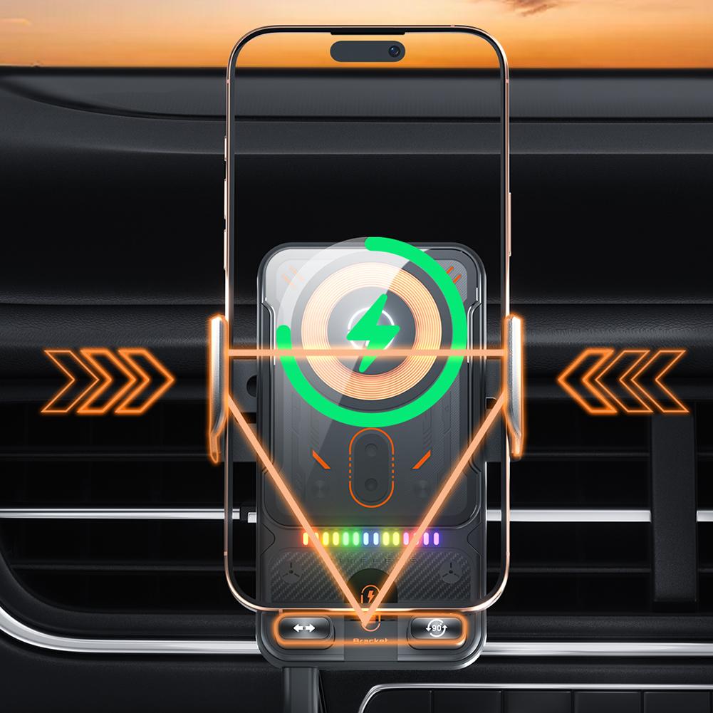 15W Wireless Car Charger Car Phone Holder Auto Clamping Cell Phone Holder Car Accessories