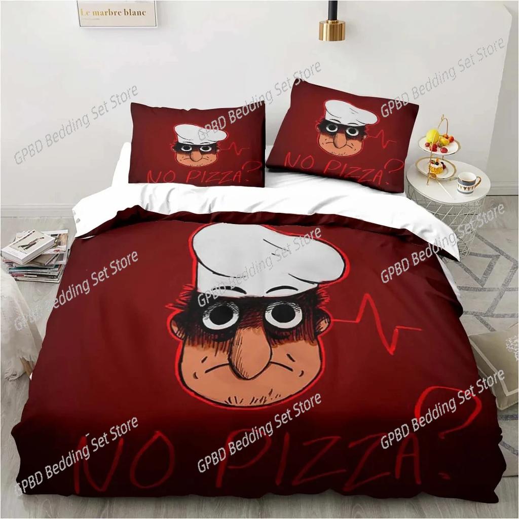 Pizza Tower Classic Pixel Style Bedding Set,Duvet Cover Bed Set Quilt Cover Pillowcase,King Queen Twin Size Boys Girls Adults