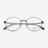 Alloaiweeo [Aloxrounz] Beta Titanium Round Eyeglass Frames Ara8112 C2 Black/Brown