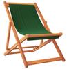 Folding Beach Chairs 2 Pcs Green Fabric