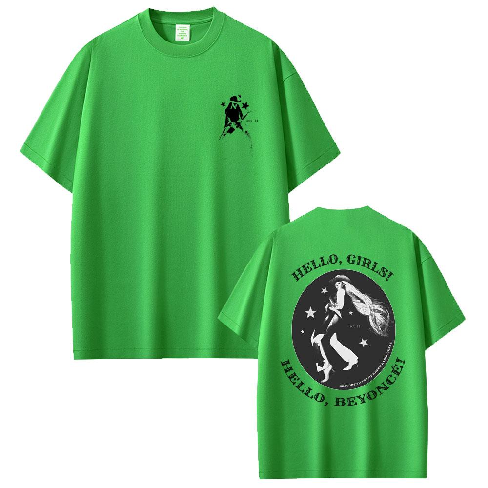 

Hello Girl Hello Beyonce Graphic T Shirts Cowboy Carter 2025 World Tour Streetwear Men Women Fashion Vintage Oversized Tshirt 4XL