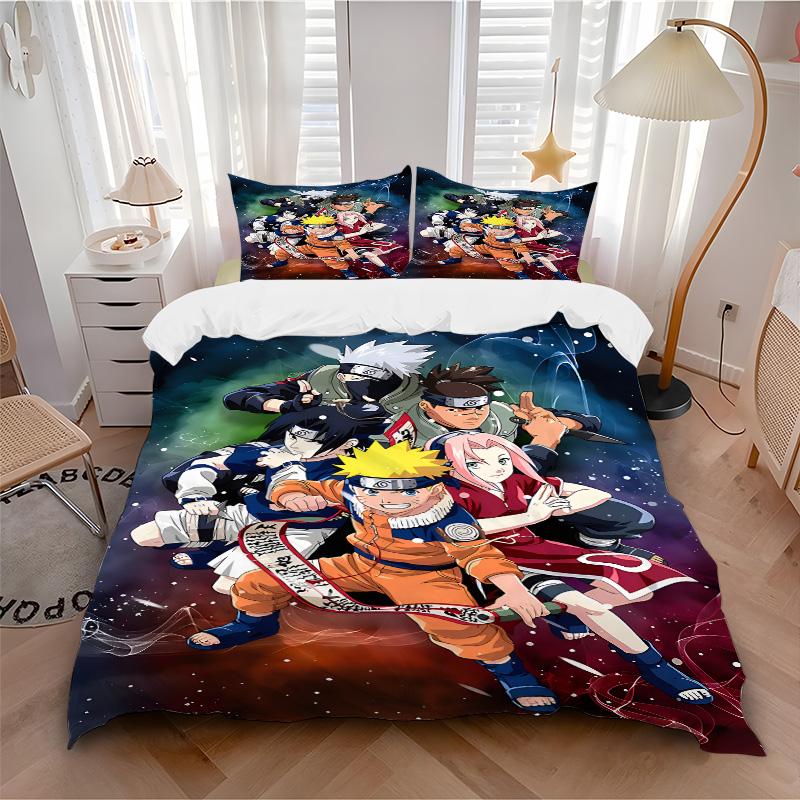 Naruto Team Adventure Print 3Pcs Bedding Setduvet Cover With 2 Bedropillowcase Home Birthday Gift