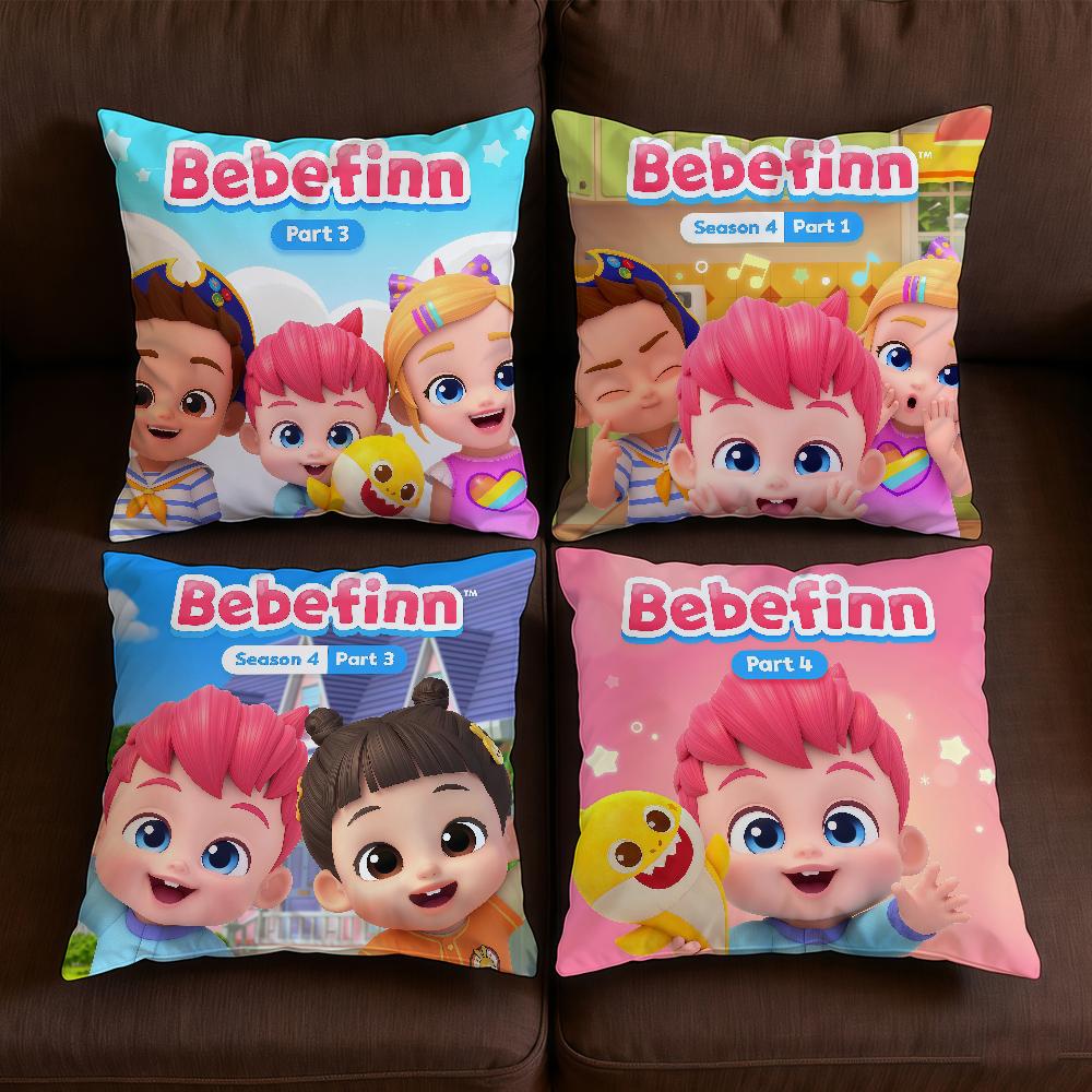 Cartoon Cushion B-BebefinnS-ES Cover Square Decorative Throw Pillow Case Sofa Bed Living Room Birthday Cute Anniversary Gifts