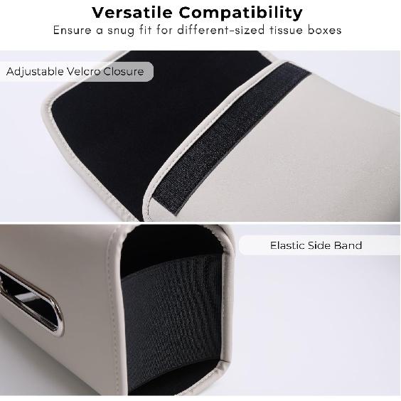 Car Tissue Holder, Ompellus Premium PU Leather Tissue Box Holder For Car Seat Back, Extra Large Tissue Box Cover Rectangle Fits For Regular Size