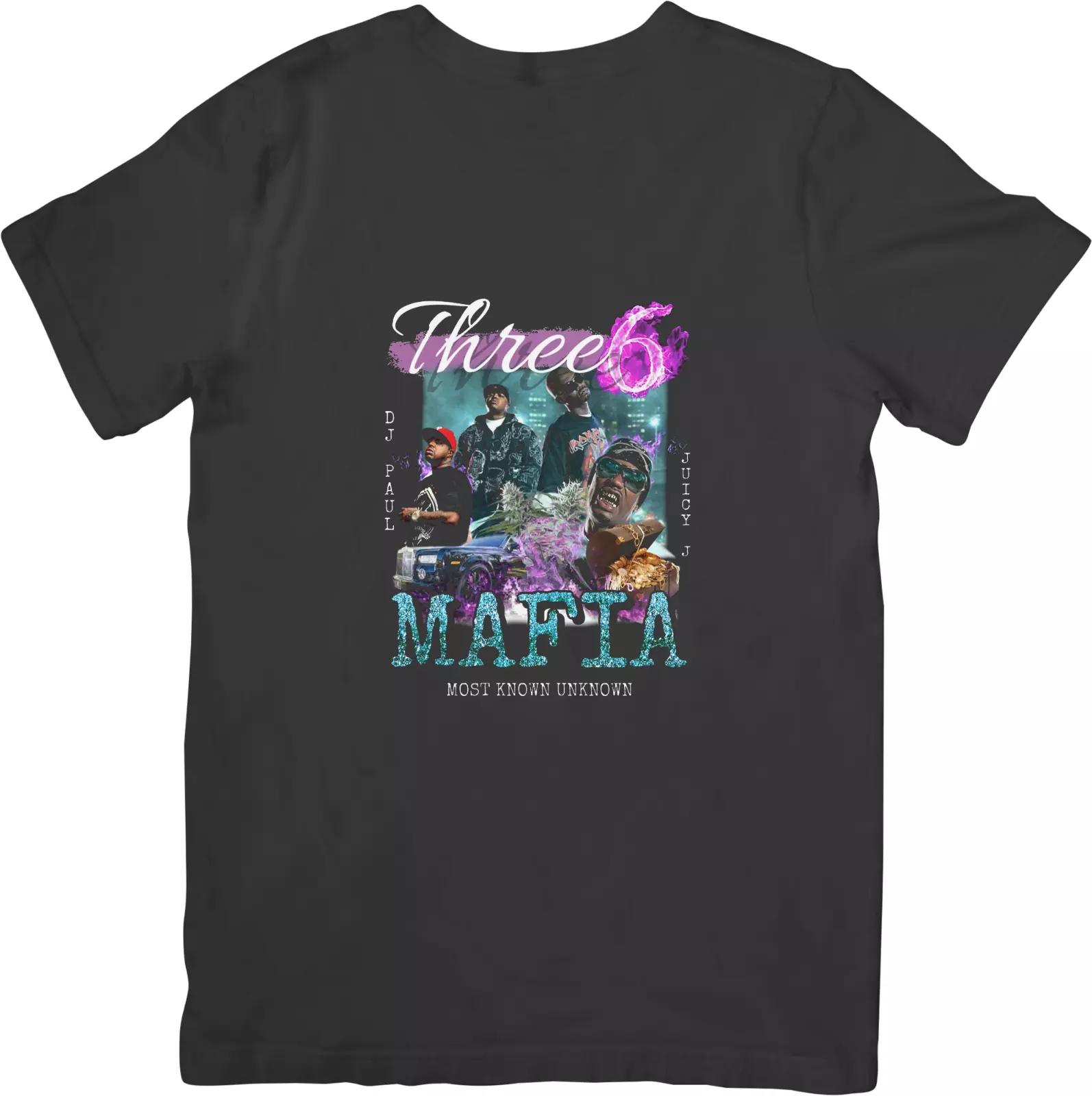 

Three 6 Mafia Music Unisex Fit for Men & Women Quality Cotton T-Shirt Black 4XL