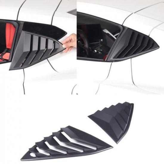 Quarter Window Louver Cover Trim Side Vent Glossy Black for Corvette C8 -25