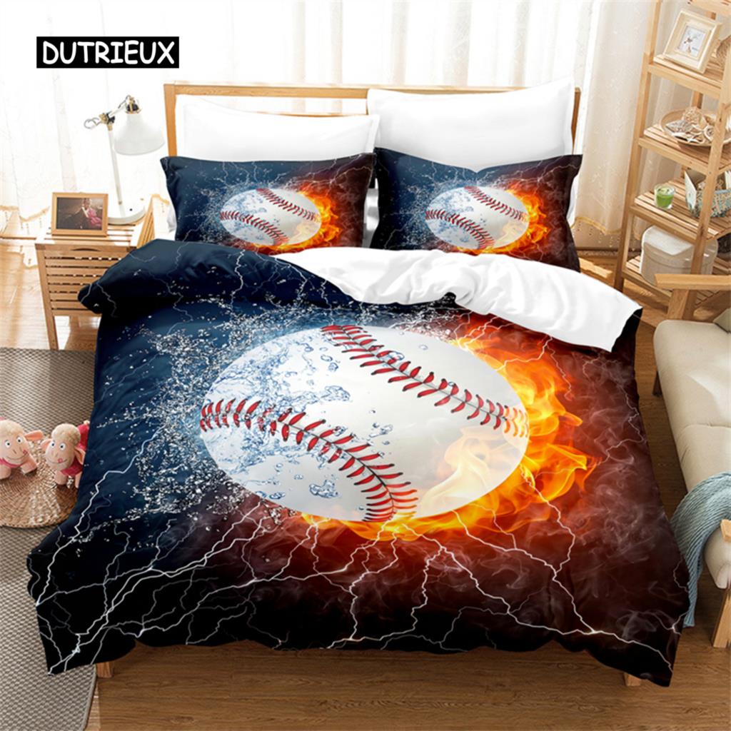 

Baseball Bedding Set Duvet Cover Set 3d Bedding Digital Printing Bed Linen Queen Size Bedding Set Fashion Design US Queen(228x228cm)